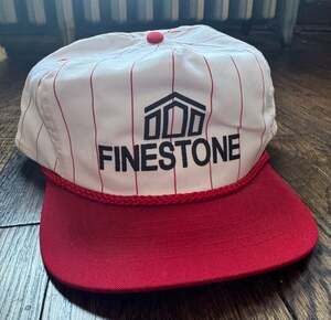 VINTAGE 90s Finestone Building Products Pinstripe Snapback Trucker Rope Hat NWOT